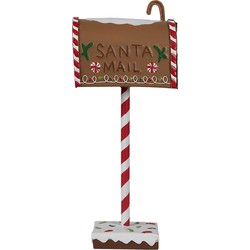 Clayre & Eef Kerstdecoratie Brievenbus 14x8x37 cm Bruin Metaal SANTA MAIL