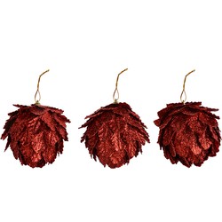 Clayre & Eef Decoratie Hanger Bloemen Ø 8x8 cm Rood Kunststof