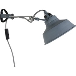 Mexlite wandlamp Nové - grijs - metaal - 18 cm - E27 fitting - 1320GR