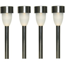 15x Buitenlamp/tuinlamp Nova 26 cm RVS op steker - Prikspotjes