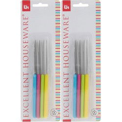Excellent Houseware gekleurde schilmesjes - 8x stuks - 17 cm - Schilmessen