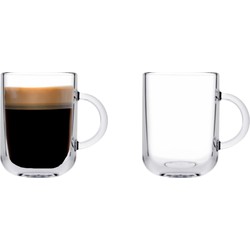 Pasabahce Koffie/thee glazen - set 2x stuks - transparant glas - 330 ml - Koffie- en theeglazen