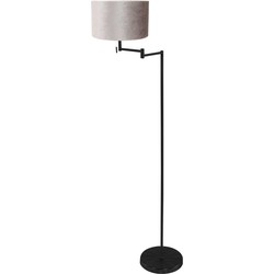 Mexlite - vloerlamp - Bella - zwart - metaal velours stof - Ø 45cm - E27 - 3886ZW