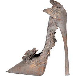 Clayre & Eef Decoratie Beeld Schoen 32x12x36 cm Koperkleurig Metaal