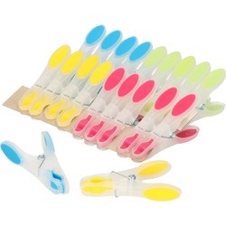 Wasknijpers soft grip - 20x - kunststof - 8 cm - wasgoed knijpers - Knijpers