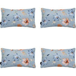 Madison -  Sierkussen Florina blue - Ca. 30x50 cm - Set van 4