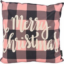 Sierkussen Merry Christmas - Pink #1 | 45 x 45 cm | Katoen/Linnen