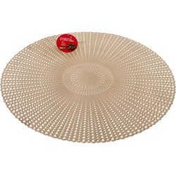 Ronde kunststof dinner placemats goud-kleur met diameter 40 cm - Placemats