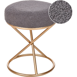 Beliani PRESHO - Hocker-Grijs-Bouclé