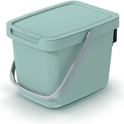 Keden GFT aanrecht afvalbak - mintgroen - 6L - afsluitbaar - 20 x 26 x 20 cm - klepje/hengsel - Prullenbakken