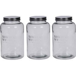 3x Glazen voorraadbus 22 cm - Voorraadpot