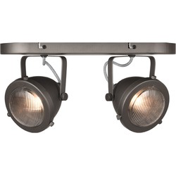 LABEL51 - Led Spot Moto 2-Lichts - Burned Steel Metaal - Glas