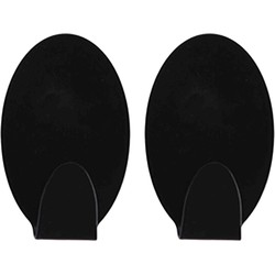 Zelfklevende haakjes rvs keuken/badkamer/kleding/ophang - zwart - 6x - Handdoekhaakjes