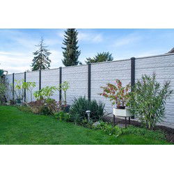 Berton Rotsmotief vulplaat wit/grijs 184 cm Tuindeco