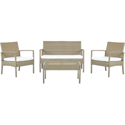 MARSALA - Loungeset voor 4 - Natuurlijk - PE rotan