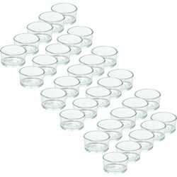 30x Glazen kaarsenhouders voor theelichtjes/waxinelichtjes 4,2 x 3 cm - Waxinelichtjeshouders