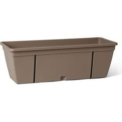 Plantenbakset met metalen haak, waterreservoir en afvoerafstandhouder - GARDEN ID Smart - Taupe 50 cm