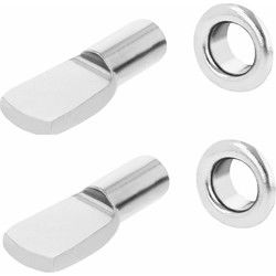 AMIG Kastplankdragers/steunen - 16x stuks - metaal - zilver - D5 x L20 mm - Plankdragers