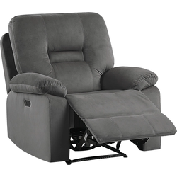 Beliani BERGEN - TV-fauteuil-Grijs-Fluweel