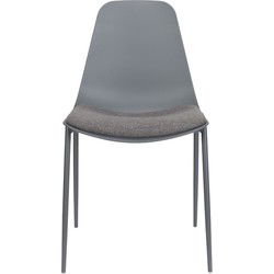 Eetkamerstoel Grijs - Zithoogte 48cm - 48,5x49x88cm - Jeffrey - Set van 4