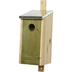 Houten vogelhuisje/nestkastje lichtgroen 26 cm - Vogelhuisjes