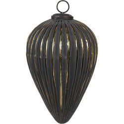 Clayre & Eef Kerstbal Zwart Glas