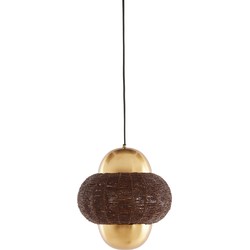 Light&living Hanglamp Ø26x28 cm CETARA kralen donker bruin+brons