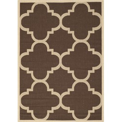 Safavieh Trellis Indoor/Outdoor Woven Area Rug, Courtyard Collection, CY6243, in Dark Brown, 122 X 170 cm