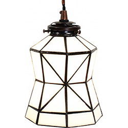 Lumilamp Hanglamp Tiffany Wit Bruin Glas