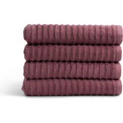 Seashell Wave Handdoek Set - 4 stuks - Oud roze - 70x140cm - Premium