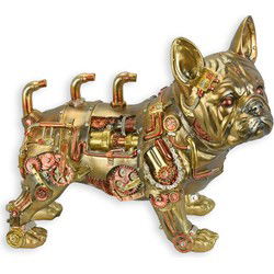 A RESIN STEAMPUNK FIGURINE OF A BULLDOG