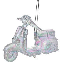 Clayre & Eef Kersthanger Scooter 12 cm Zilverkleurig Kunststof Kerstboomversiering