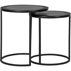 LABEL51 Salontafel Set Pair - Zwart - Metaal - 40 cm