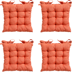 Madison -  Zitkussen Toscane Panama flame orange - Ca. 46x46 cm - Set van 4