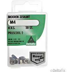 Moer zeskant m4 rvs 20st