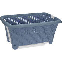 Bathroom solutions wasmand op poten - blauw - 38L - 39x59x29 cm - Wasmanden