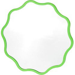 Mirror - Make up Mirror- Weaving Round - Metal - Neon Green -  25x1x25cm