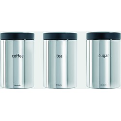 Canister Set of 3 Pieces, 1.4 litre - Brilliant Steel