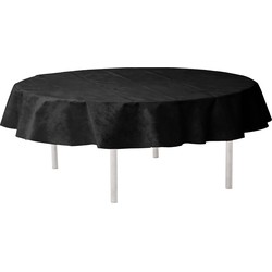 Santex Feest tafelkleed/tafellaken rond - zwart - 240 cm - stof - Tafellakens