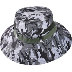 Decopatent - Camouflage Jungle Hoed - Bucket Hat Safari - Vissershoedje Heren - Dames - Volwassenen - Maat 56/58 - Zonnehoed Outdoor Vissershoed - Kleur: Army GRIJS