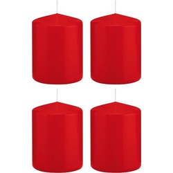 4x Kaarsen rood 6 x 8 cm 29 branduren sfeerkaarsen - Stompkaarsen