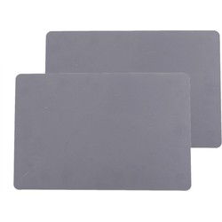 Secret de Gourmet tafel placemat PU- 8x -leer - grijs - 45 x 30 cm - Placemats