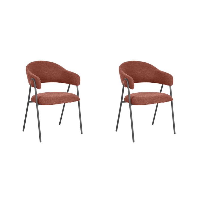 LABEL51 Eetkamerstoel Lowen - Terra - Boucle - set van 2 - 