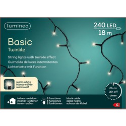 Lumineo kerstverlichting - 18 m - warm wit - 240 leds - Kerstverlichting kerstboom