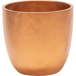 Mega Collections Plantenpot - keramiek - brons - D14 cm - Plantenpotten