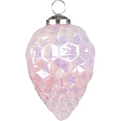 Clayre & Eef Kerstbal  Ø 6 cm Roze Glas Metaal Kerstdecoratie