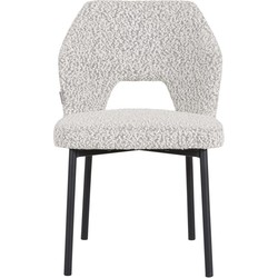 MUST Living Side chair Bloom,82x54x57 cm, bouclé light grey