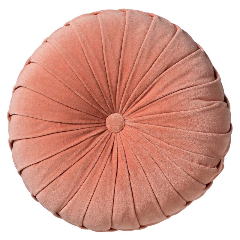 Dutch Decor KAJA - Sierkussen rond velvet Ø40 cm -  Muted Clay - roze - Dutch Decor - 