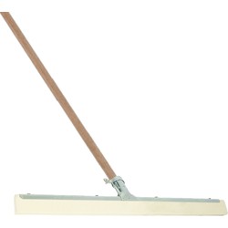 Vloertrekker/douchetrekker voor water metaal/rubber 35 cm met houten steel 130 cm - Vloertrekkers