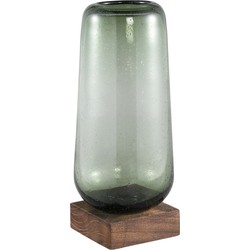 PTMD Kjelt Vaas - 15,5 x 15,5 x 33,5 cm  - Glas - Groen